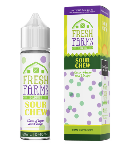 Fresh Farms Eliquids Original range 30ml | Sour Chew - Sour Apple & Grape Salts